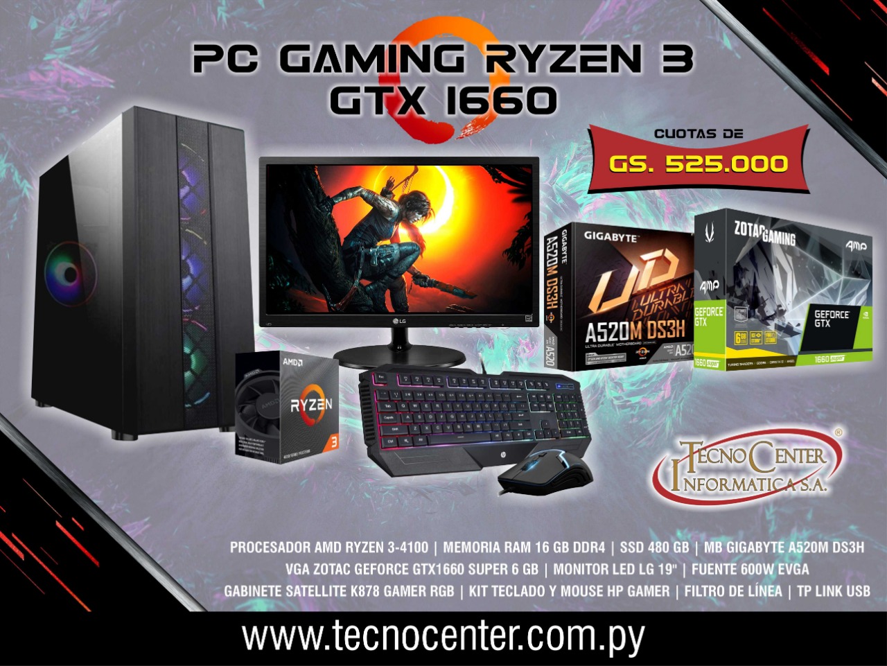 PC AMD Ryzen GTX 1660.
